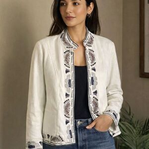 Coldwater Creek Beaded Denim Jacket NWT